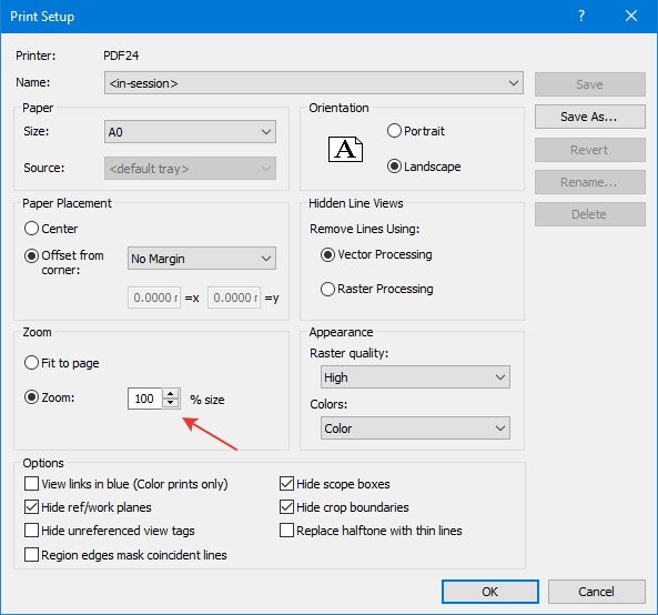 Revit to pdf print Scale