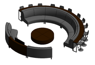 101 Modular Circular Sofa with Dining Table Coffee Table and Entertainment Center 