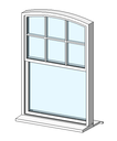 VS 069 Sash window with curved head 