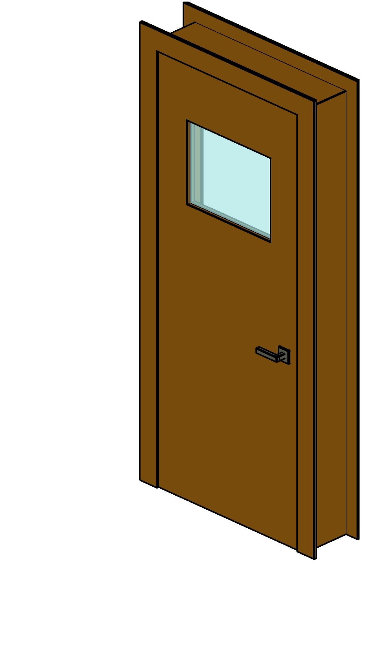 Door 1 glass + frame Revit family