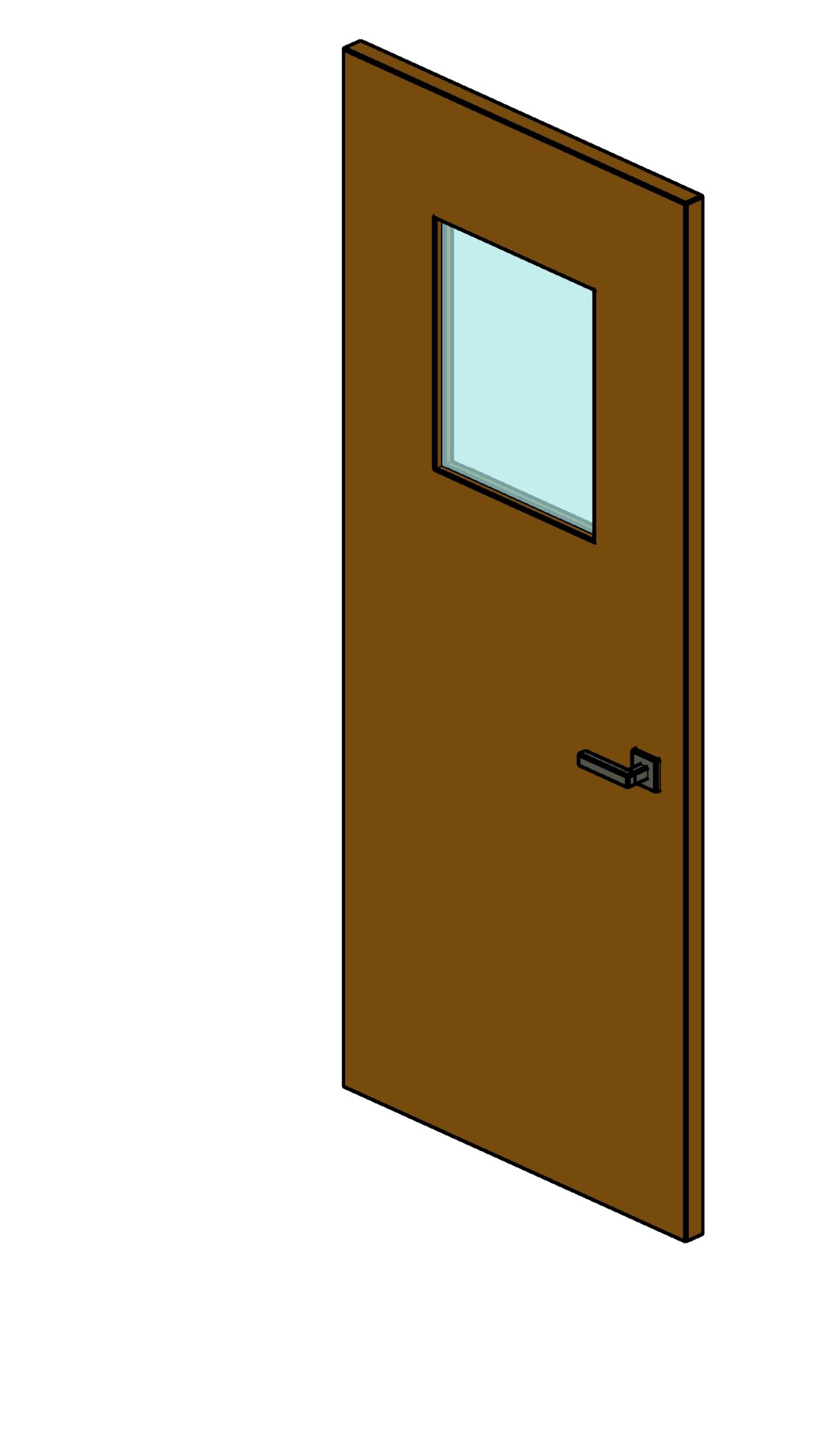 Door 1 glass Revit family