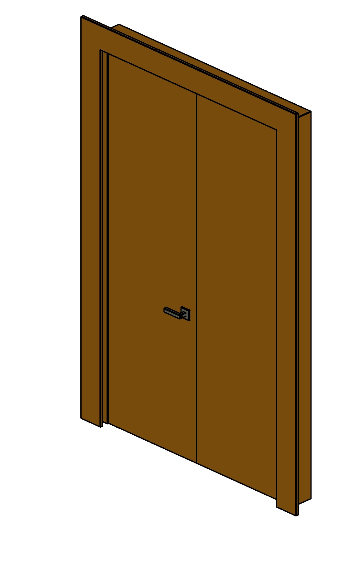 Door 2 leaves + frame + 1 trim Revit family