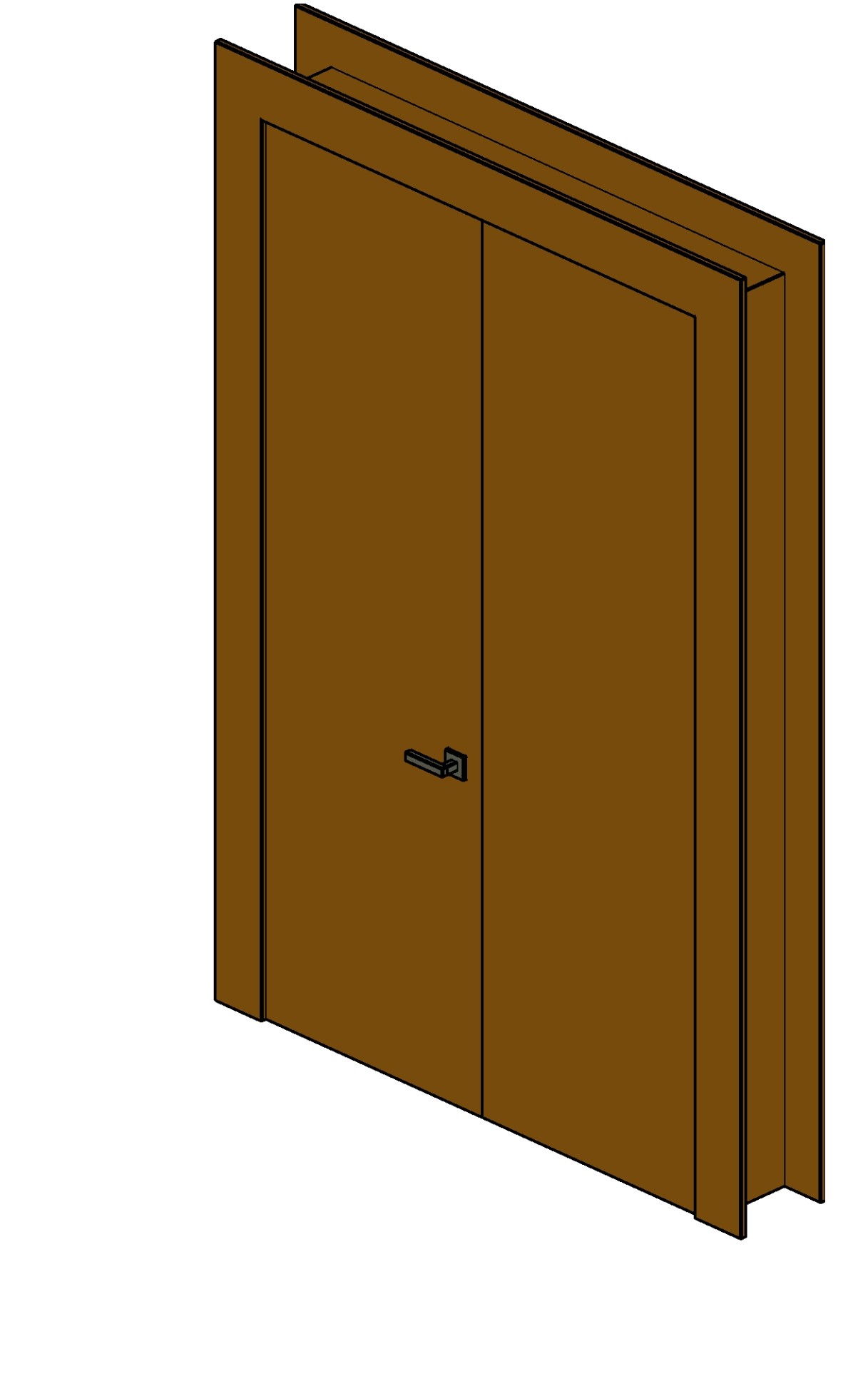 Door 2 leaves + frame Revit family