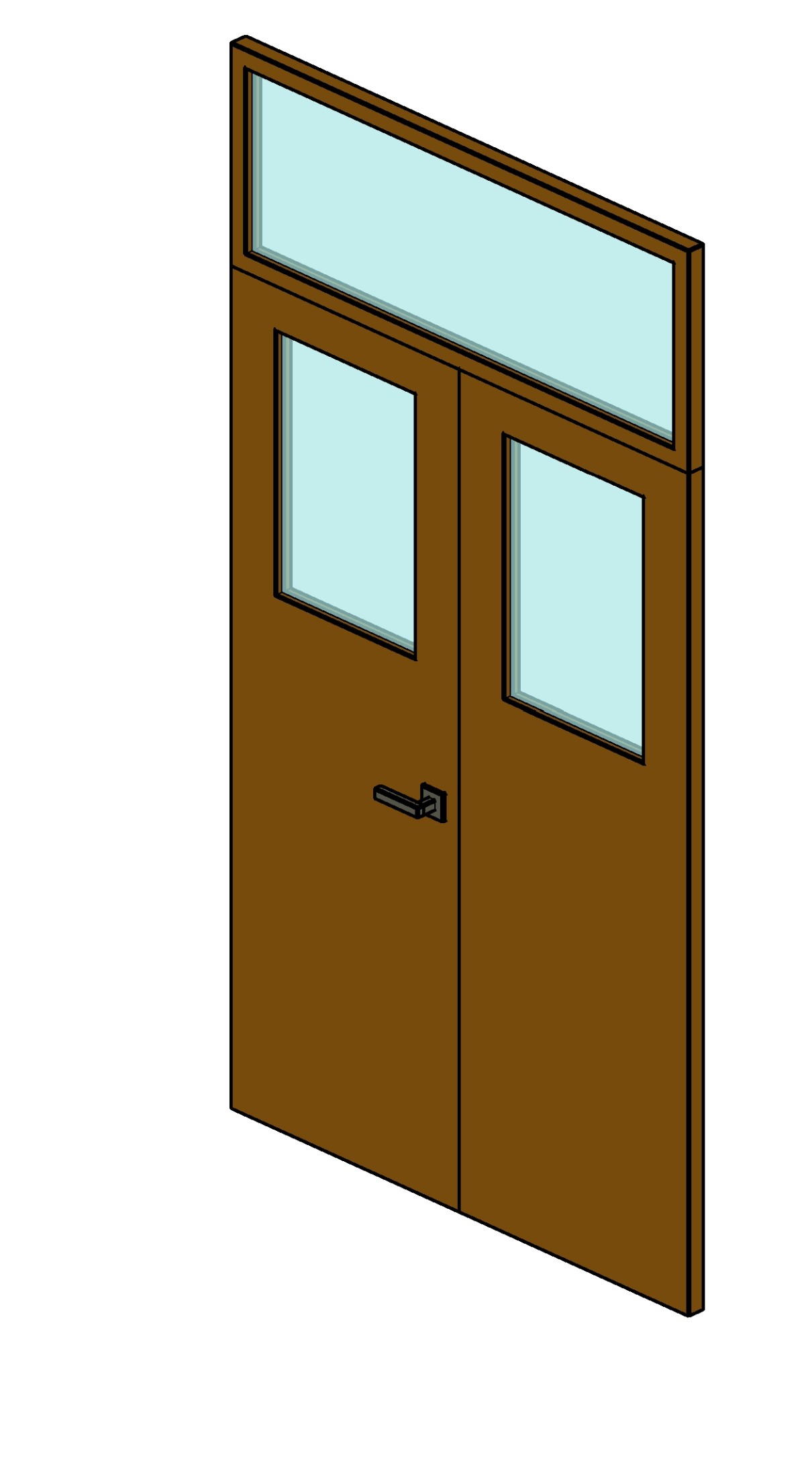 Door 2 leaves and glass + windows Revit family