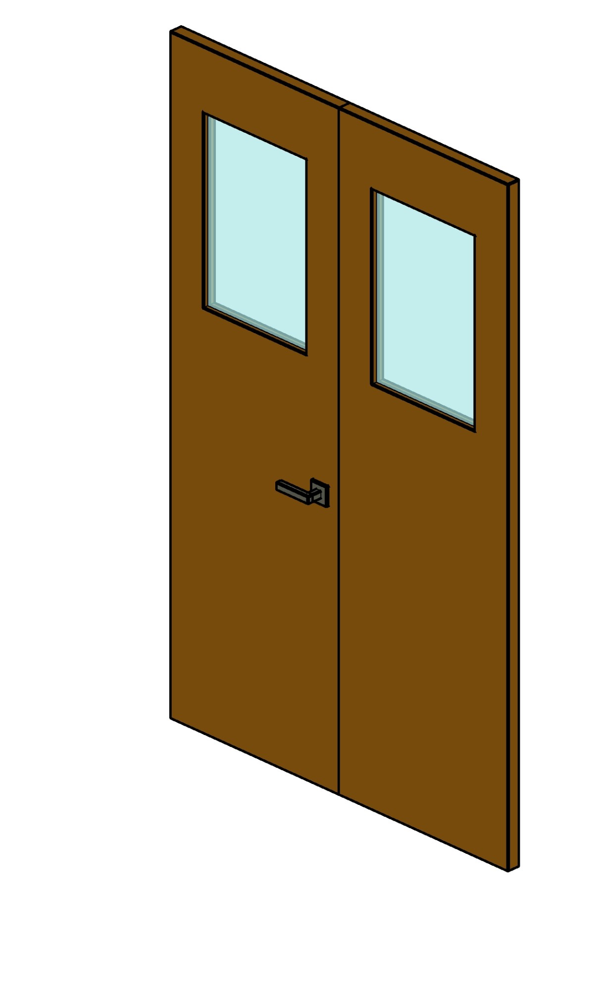 Door 2 leaves and glass Revit family