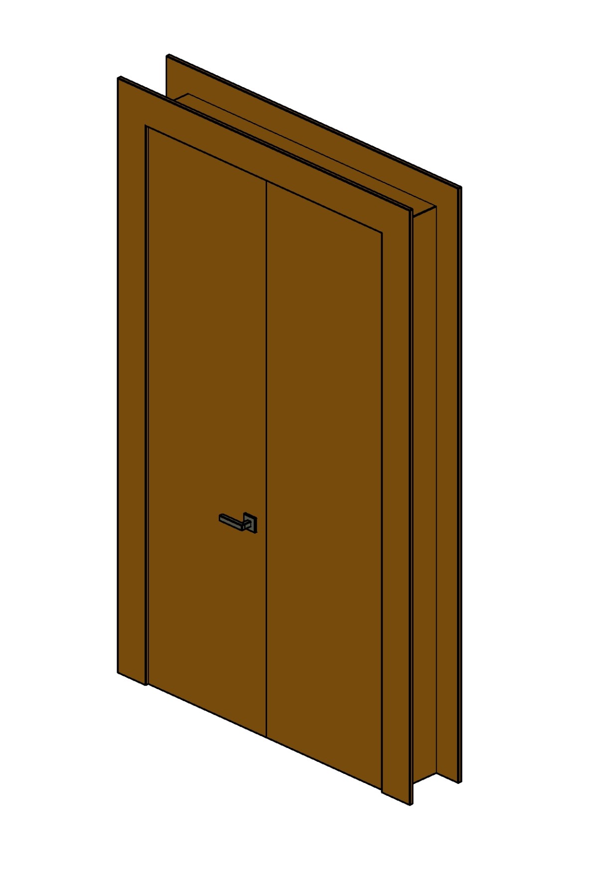 Door double 2 leaves + frame Revit family