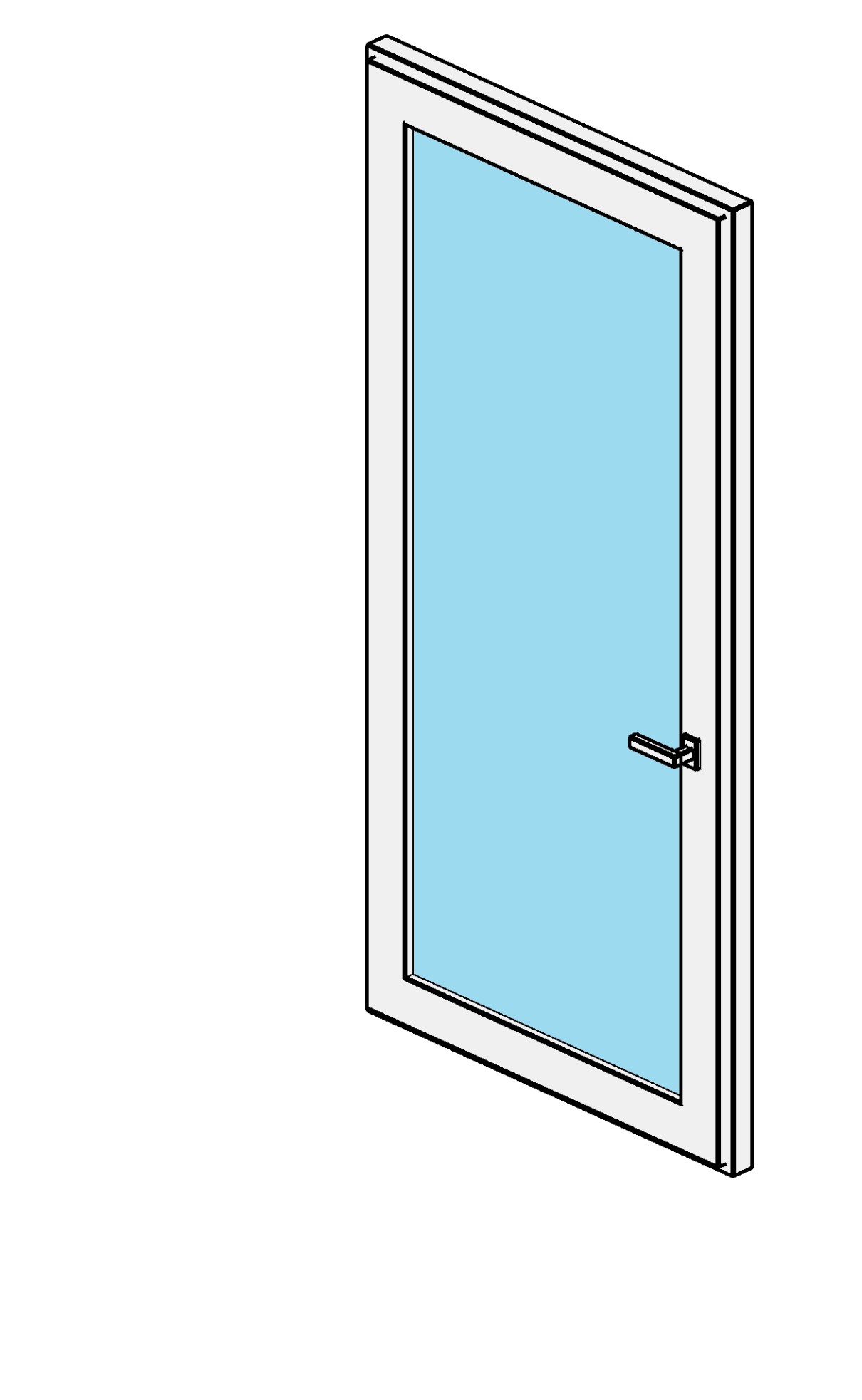 Door metal-plastic 1 leaves Revit family