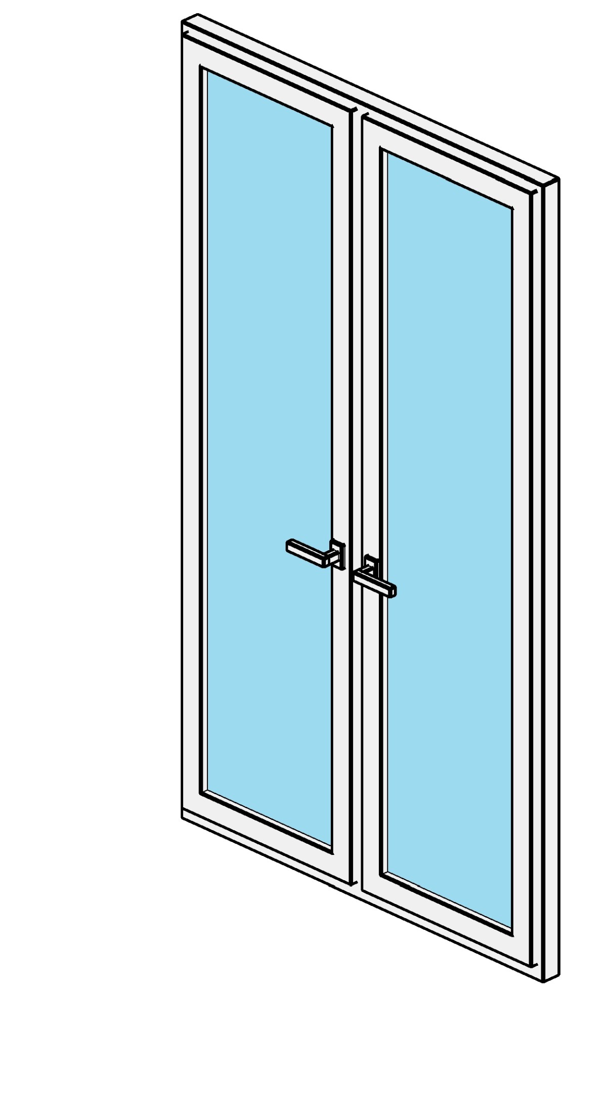 Door metal-plastic 2 leaves Revit family