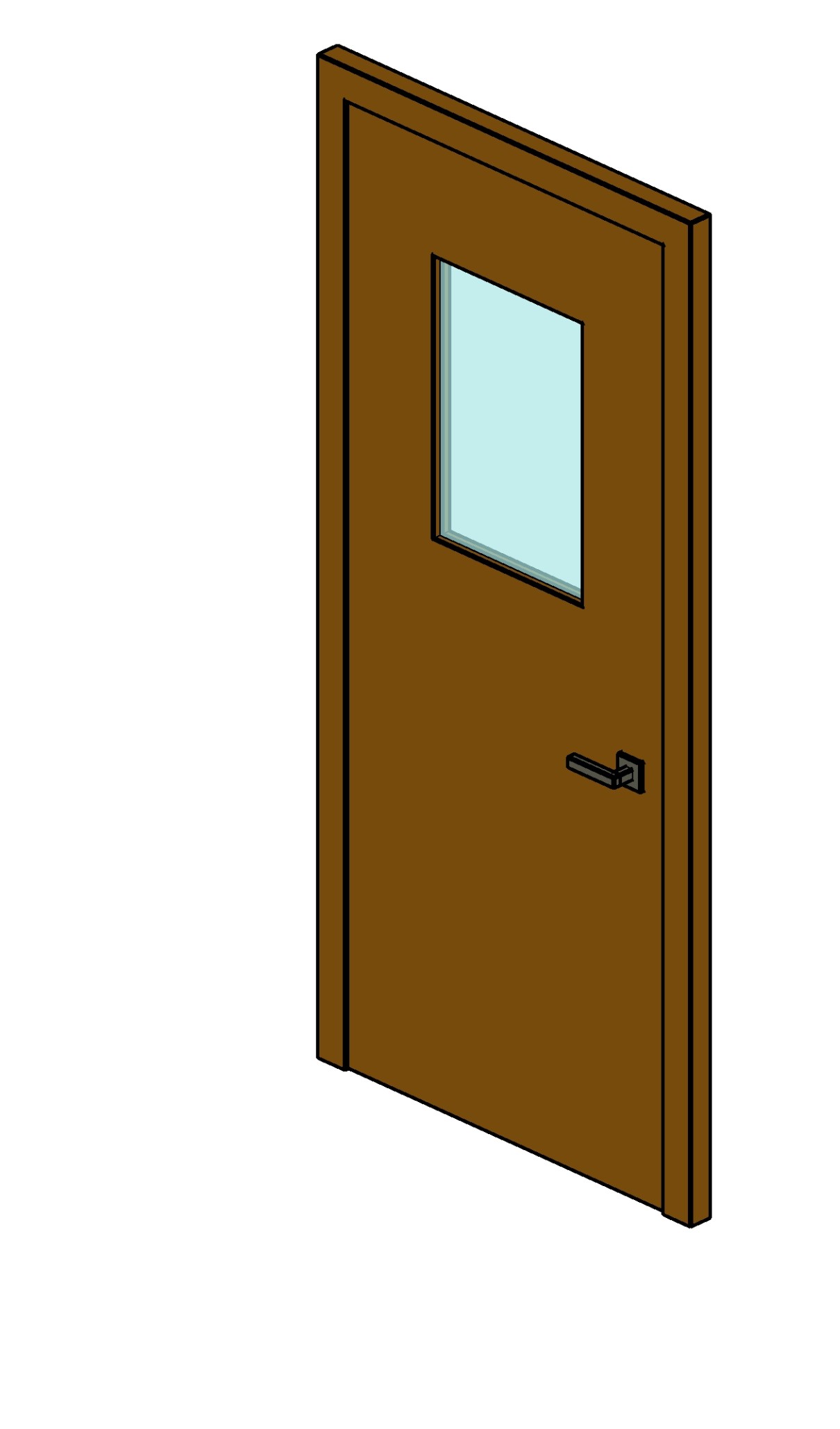 Door outer 1 glass + frame Revit family