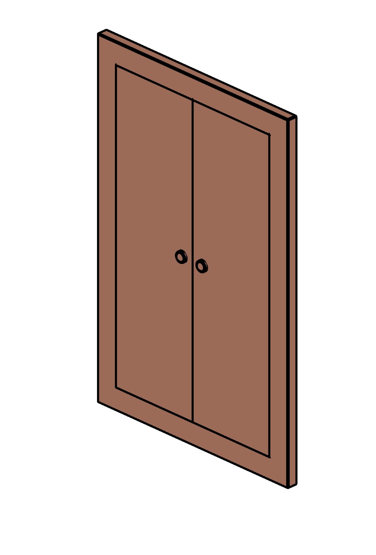 Door outer wardrobe 2 leaves + frame Revit family