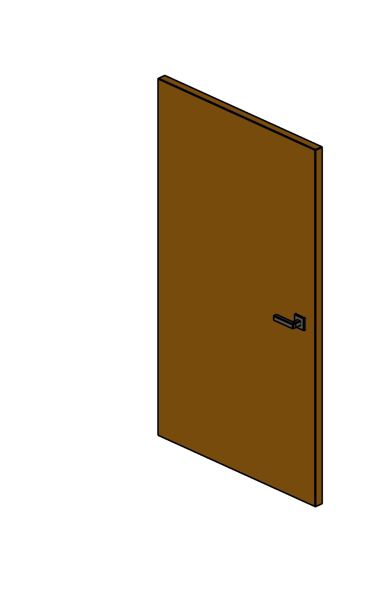 Door top opening round Revit family