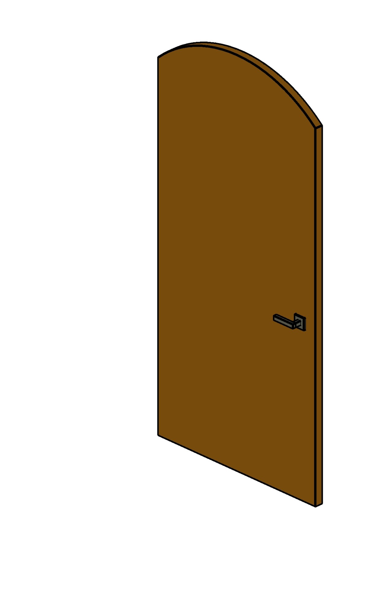 Door top round Revit family