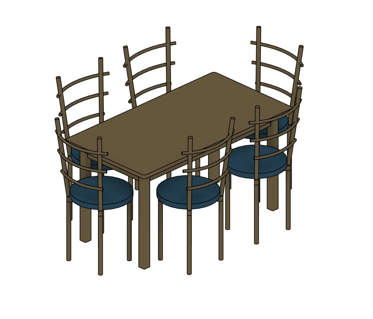 Dining Table Rectangular Revit family