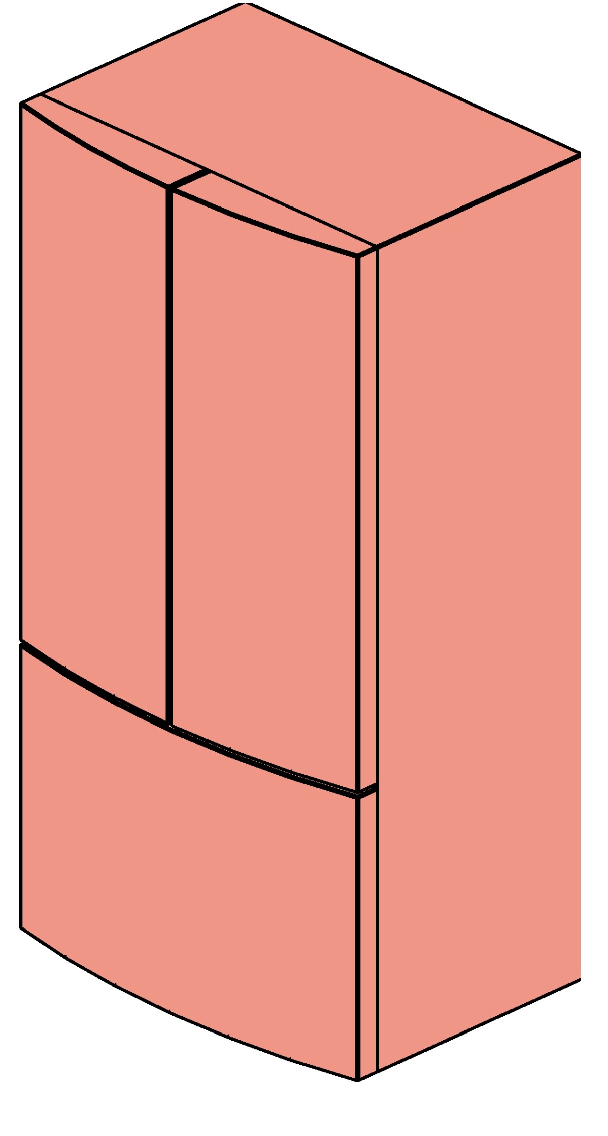 Fridge two-door Revit family