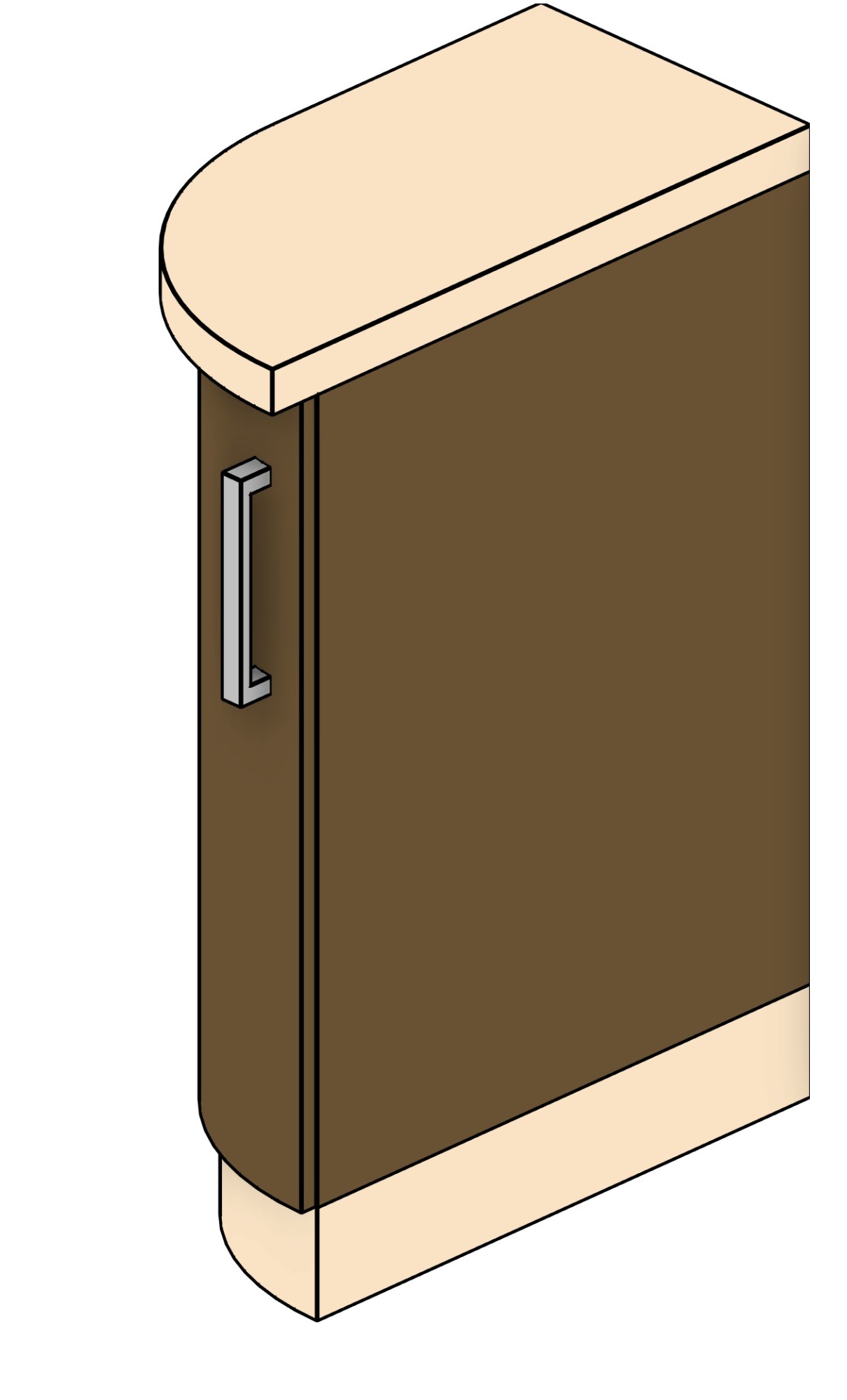 Kitchen Lower Rounded Cabinet Revit family