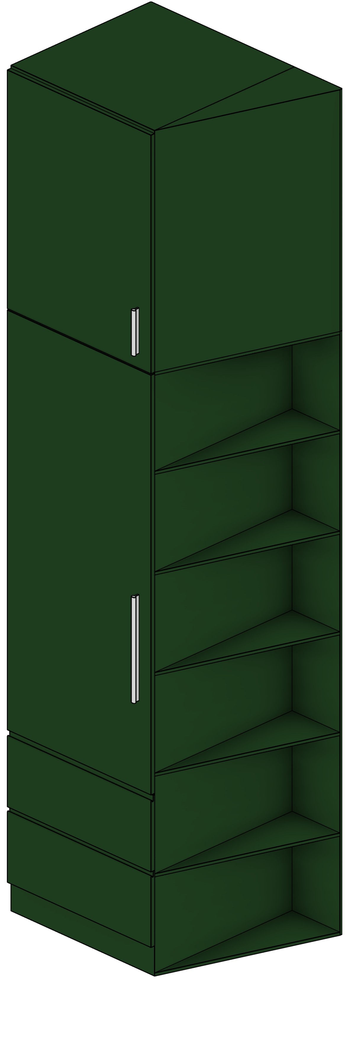 Wardrobe Hinged Doors 1 Section Revit family