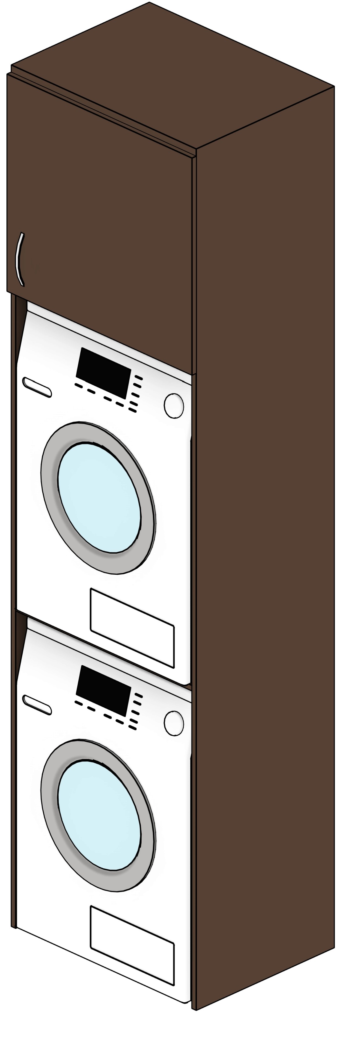 Washing Machine and Dryer in Cabinet Revit family