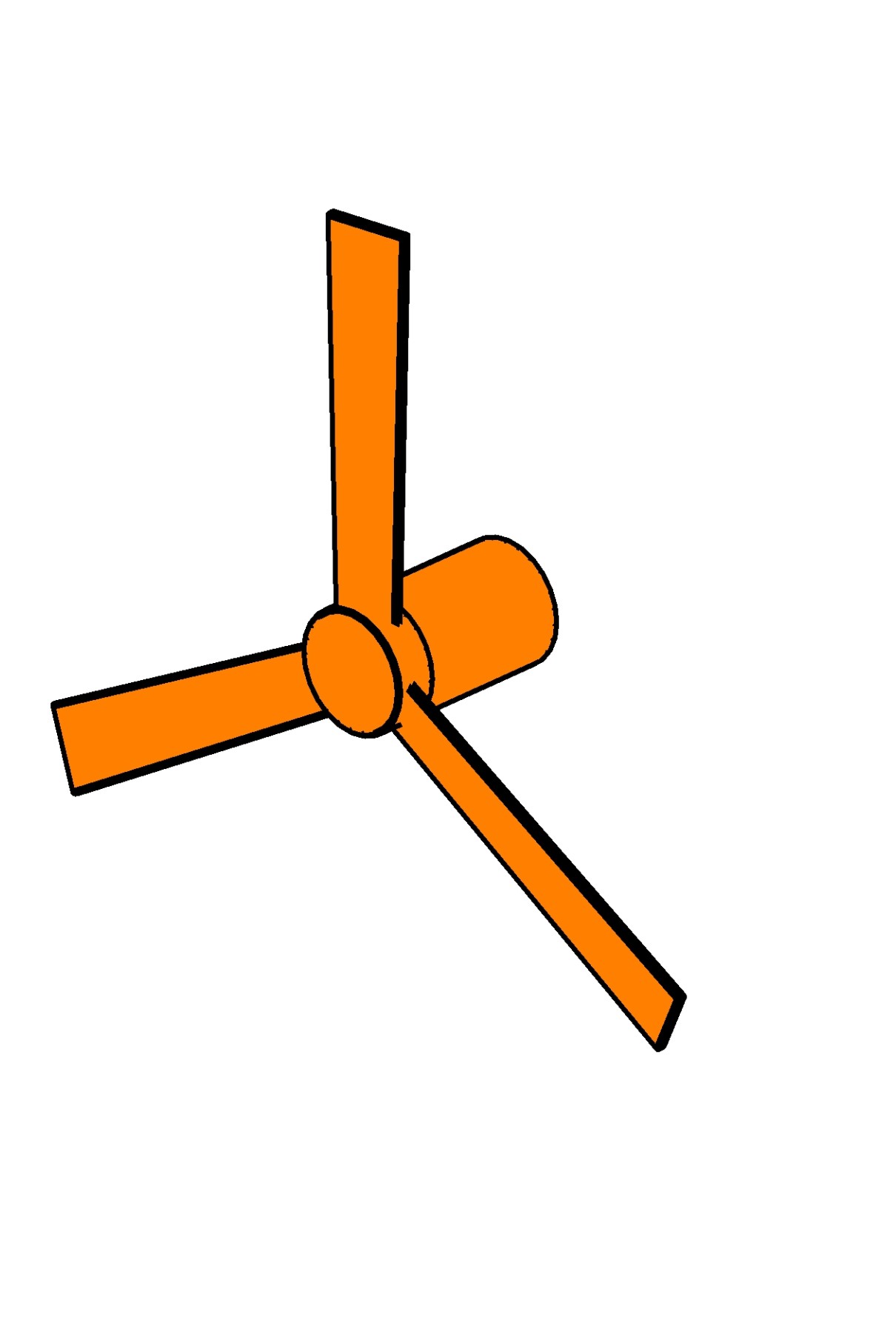 Chandelier fan 3 blade Revit family