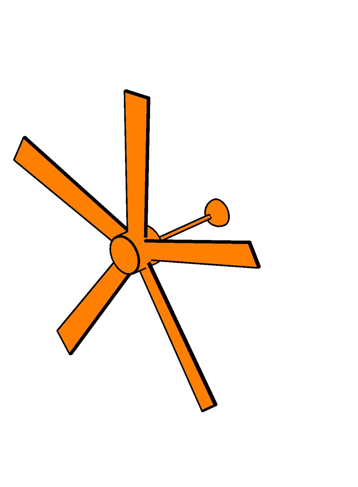 Chandelier fan 5 blade Revit family