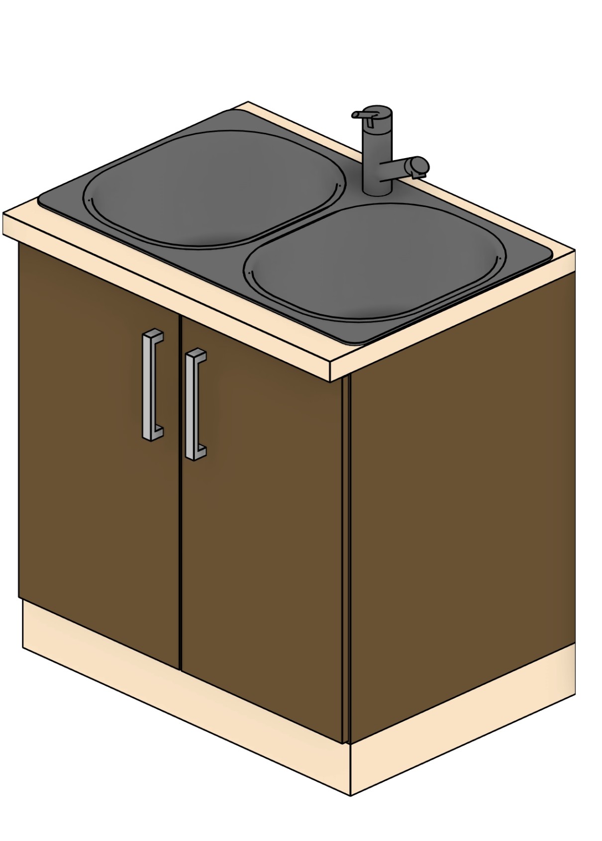 Kitchen Double Sink Revit family