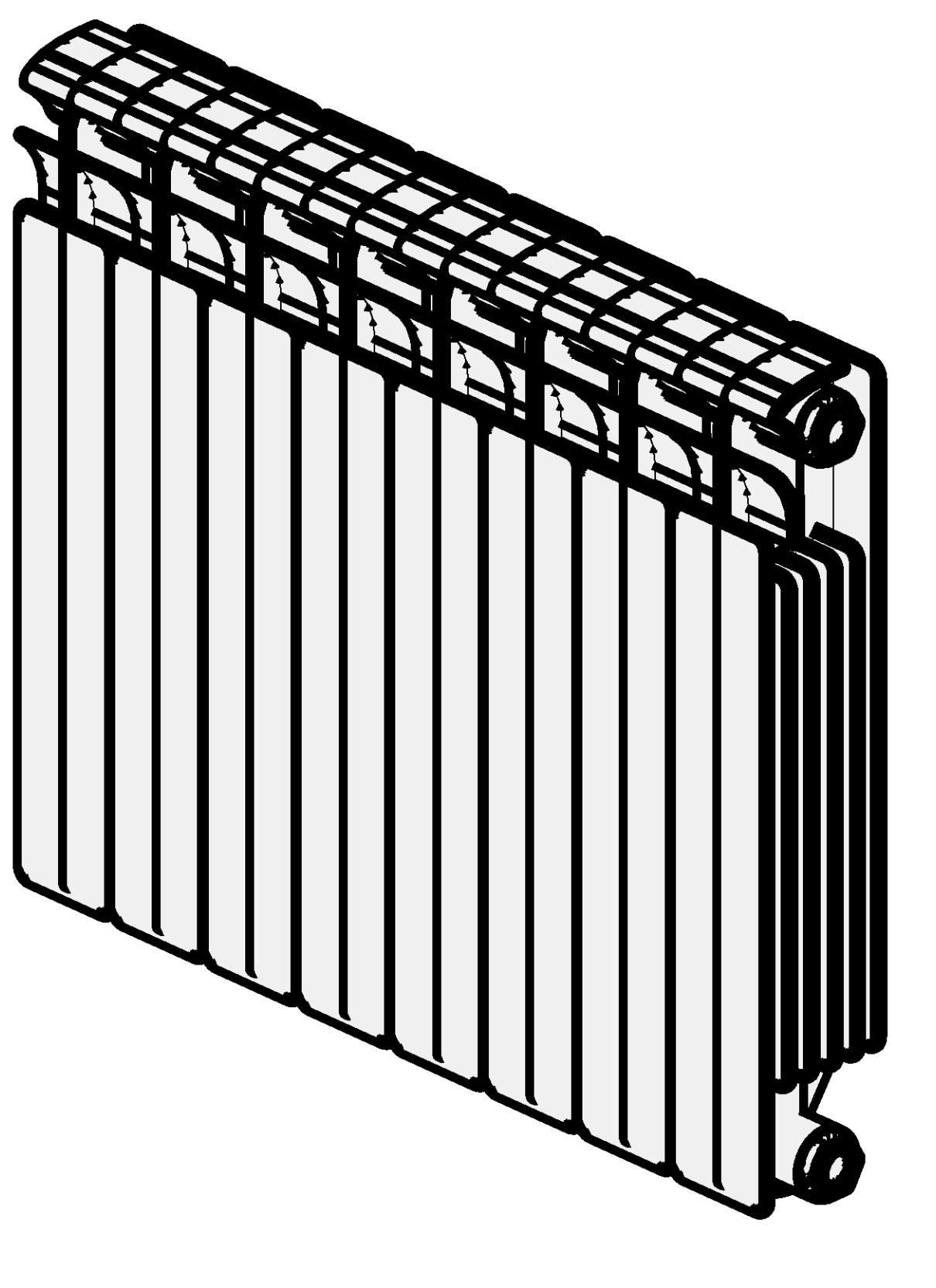 Radiator bimetallic Revit family