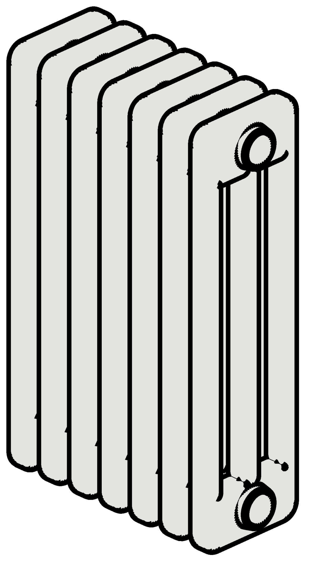 Radiator tubular Revit family