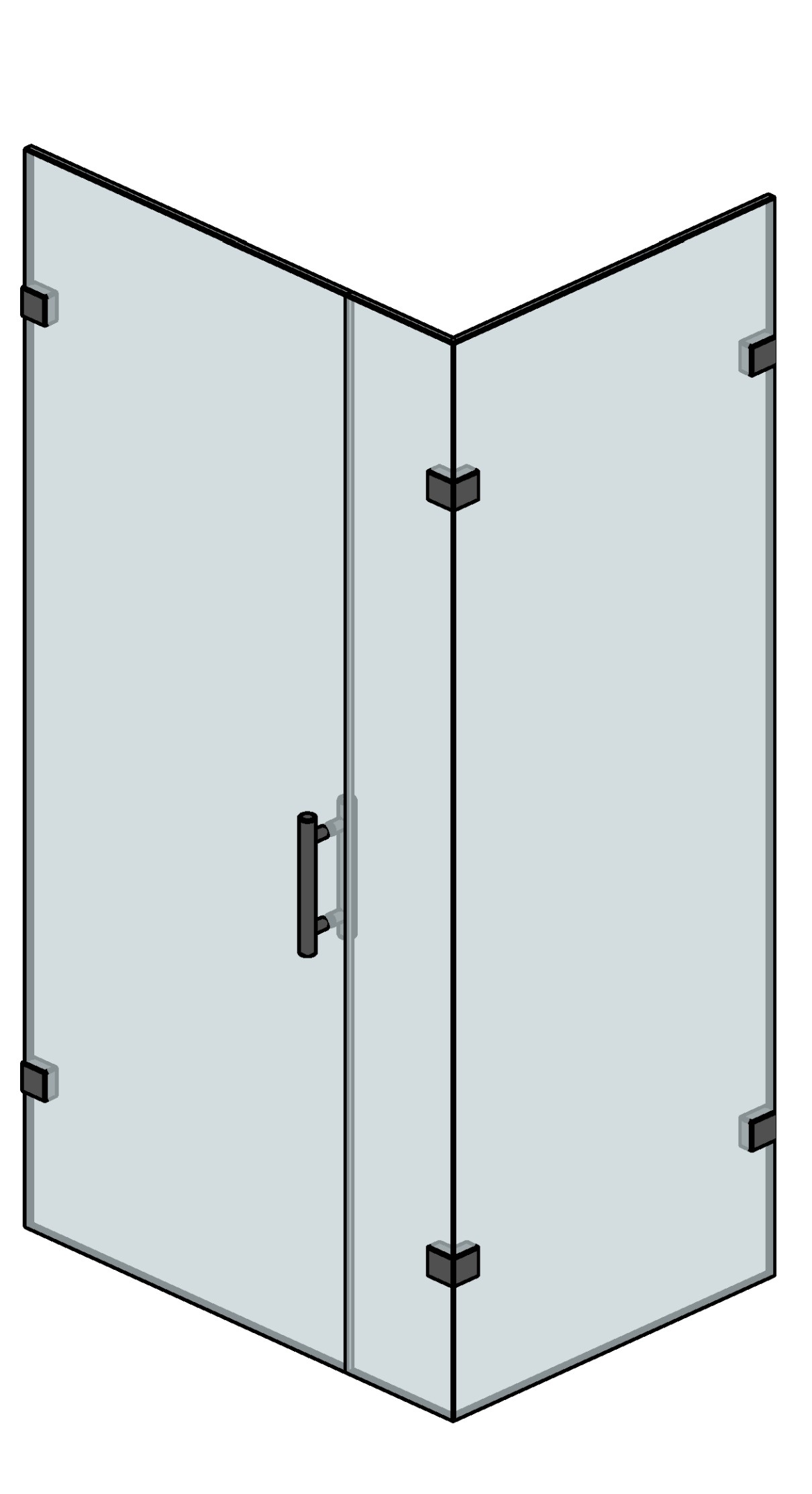 Shower Glass 2 Side Revit family