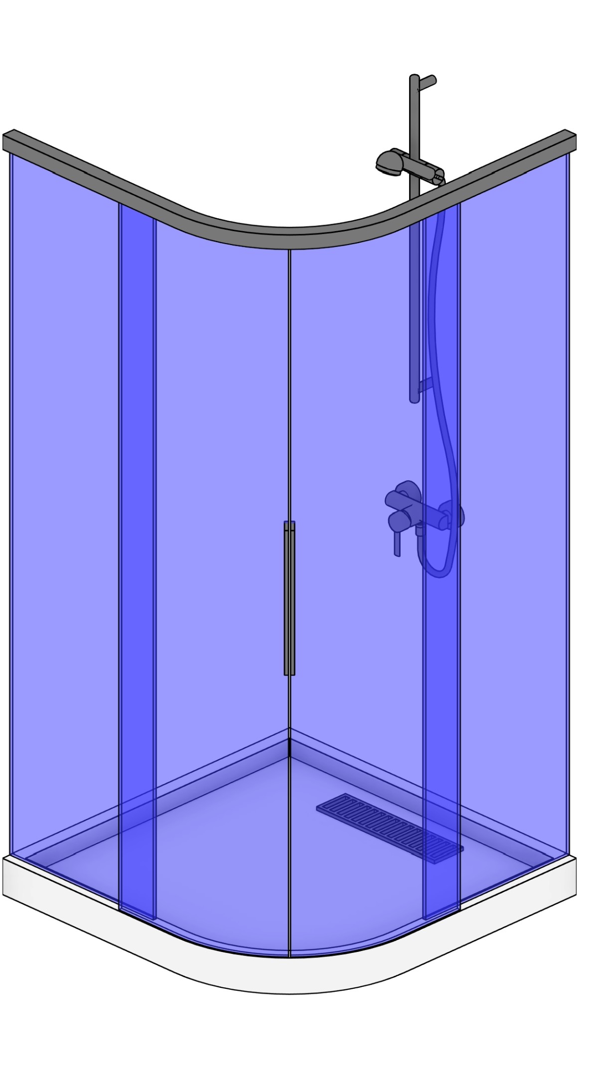 Shower Rounded Revit family