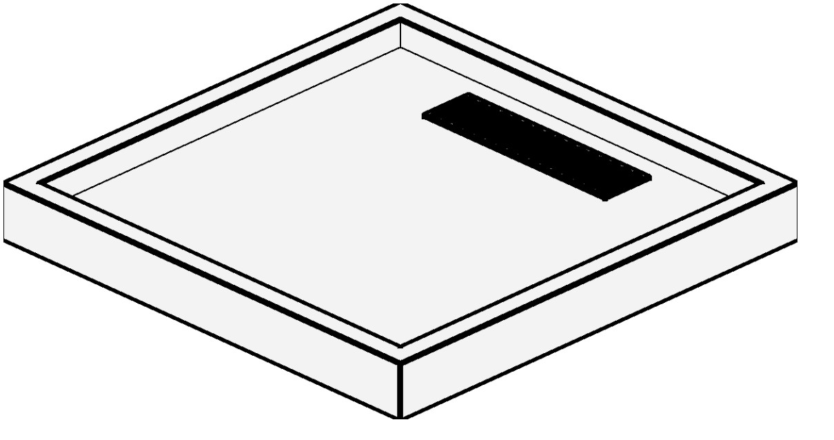 Shower tray rectangular Revit family