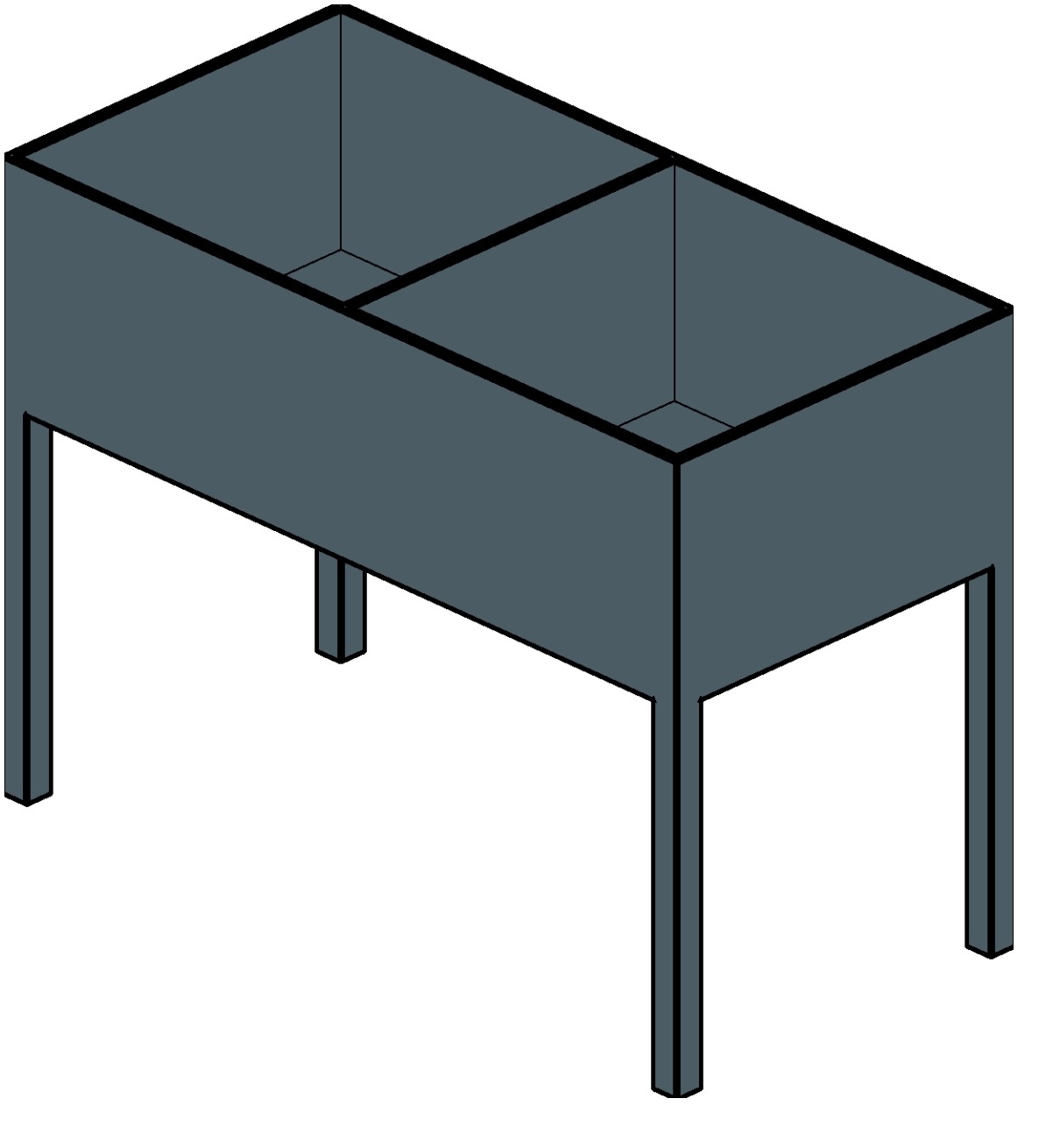 Sink double kitchen Revit family