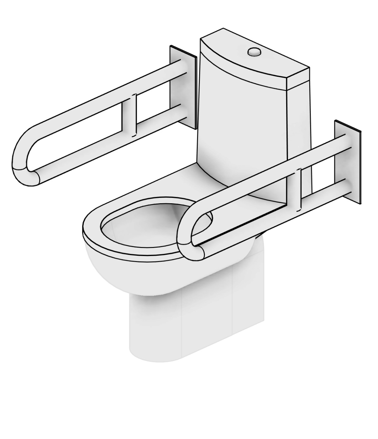 Toilet Floor-Mounted for Accessibility Revit family