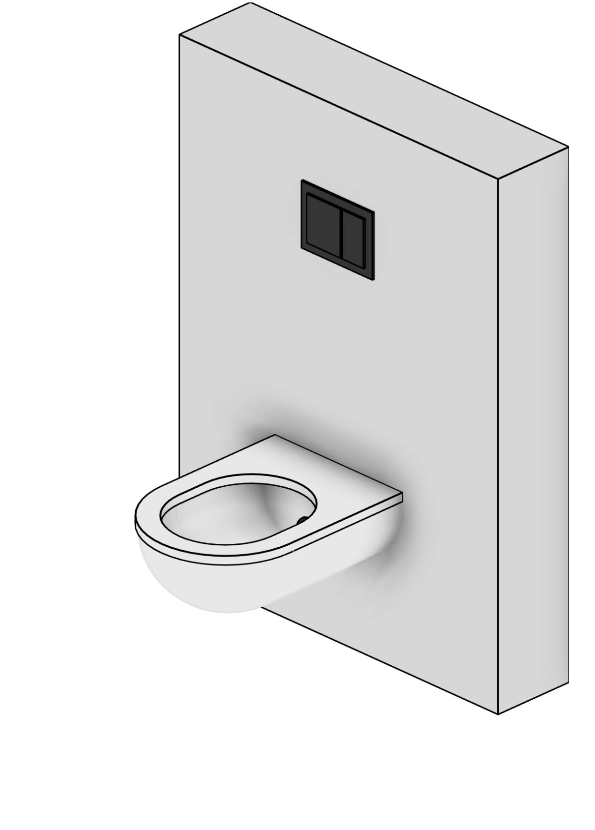 Toilet Wall-Mounted with Installation Revit family