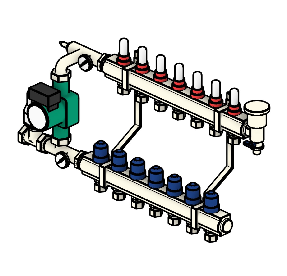 Underfloor Heating Manifold Revit family