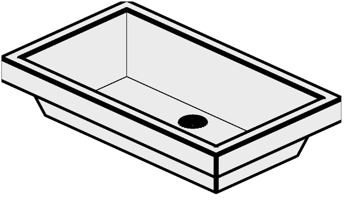 Washbasin flush-mounted rectangular Revit family