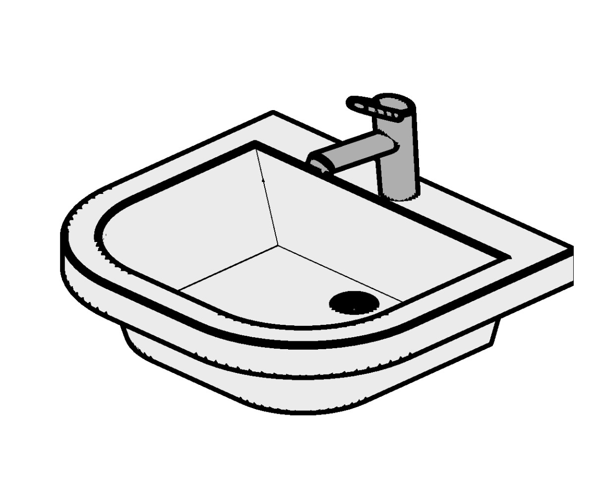 Washbasin rounded Revit family