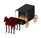 57 Amish Wagon with horses 