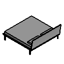Bed with Wooden Back