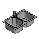 Sink Kitchen - Normal 2 Basins