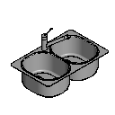 Sink Kitchen - Small 2 Basins (2)