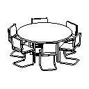Table-Dining Round w Chairs