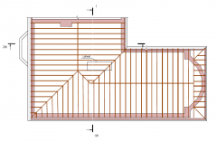 Private house. Rafter system plan.