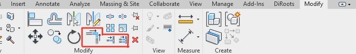 Commands in the Modify Tab for MEP