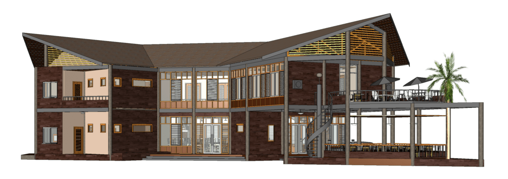 3D Revit model of hotel - restaurant