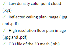 Low density color point cloud