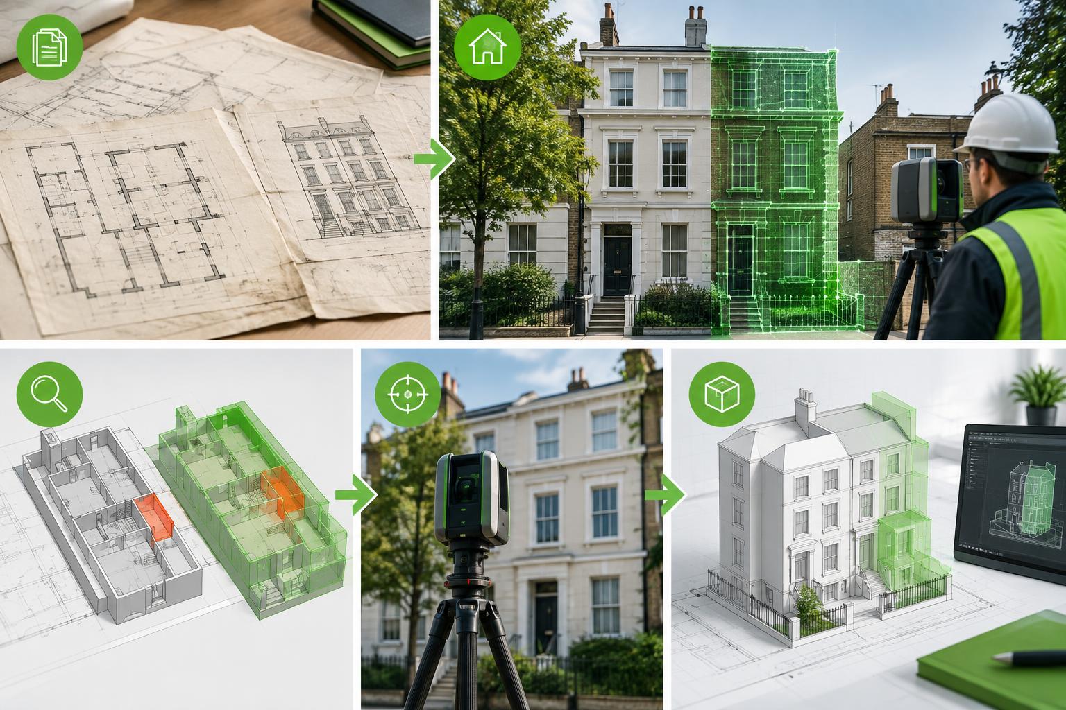 Workflow for checking old plans against the current property before planning design