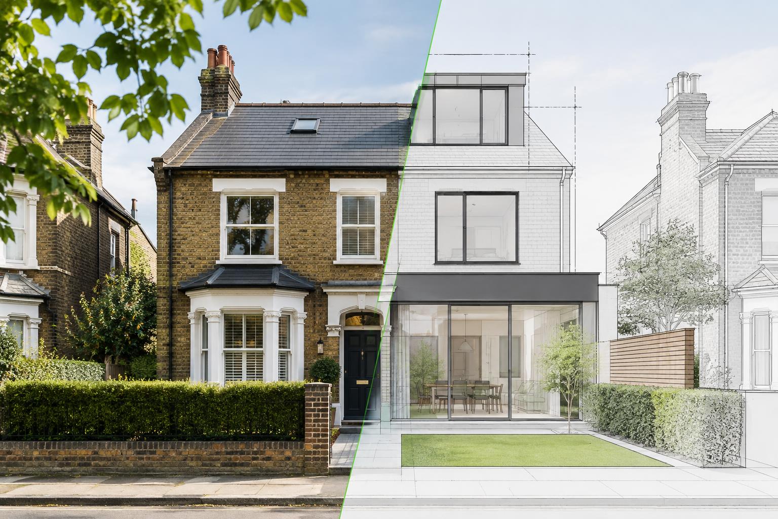 London house illustrating permitted development and planning permission routes